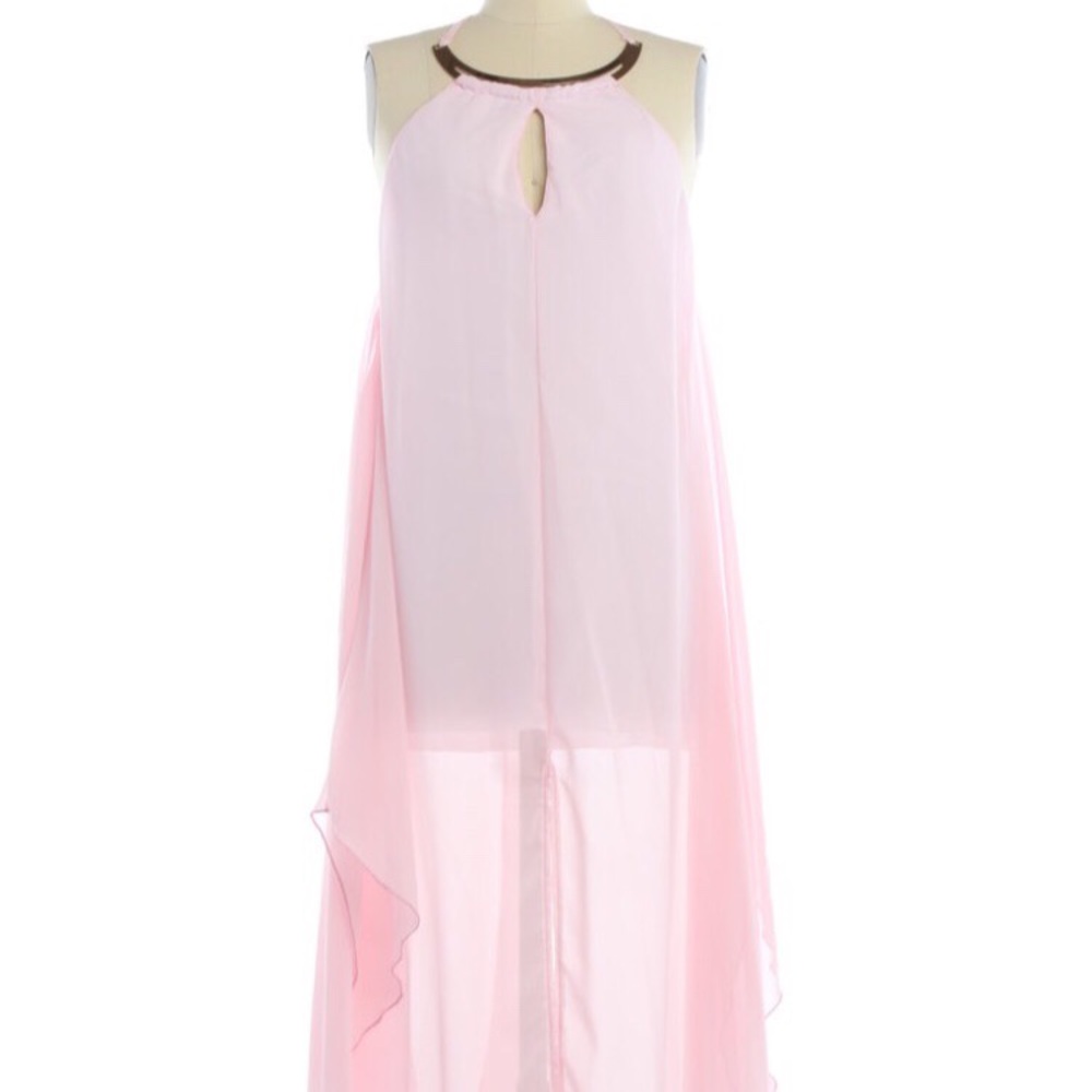 NWT Link landscape rose and gold collard dress